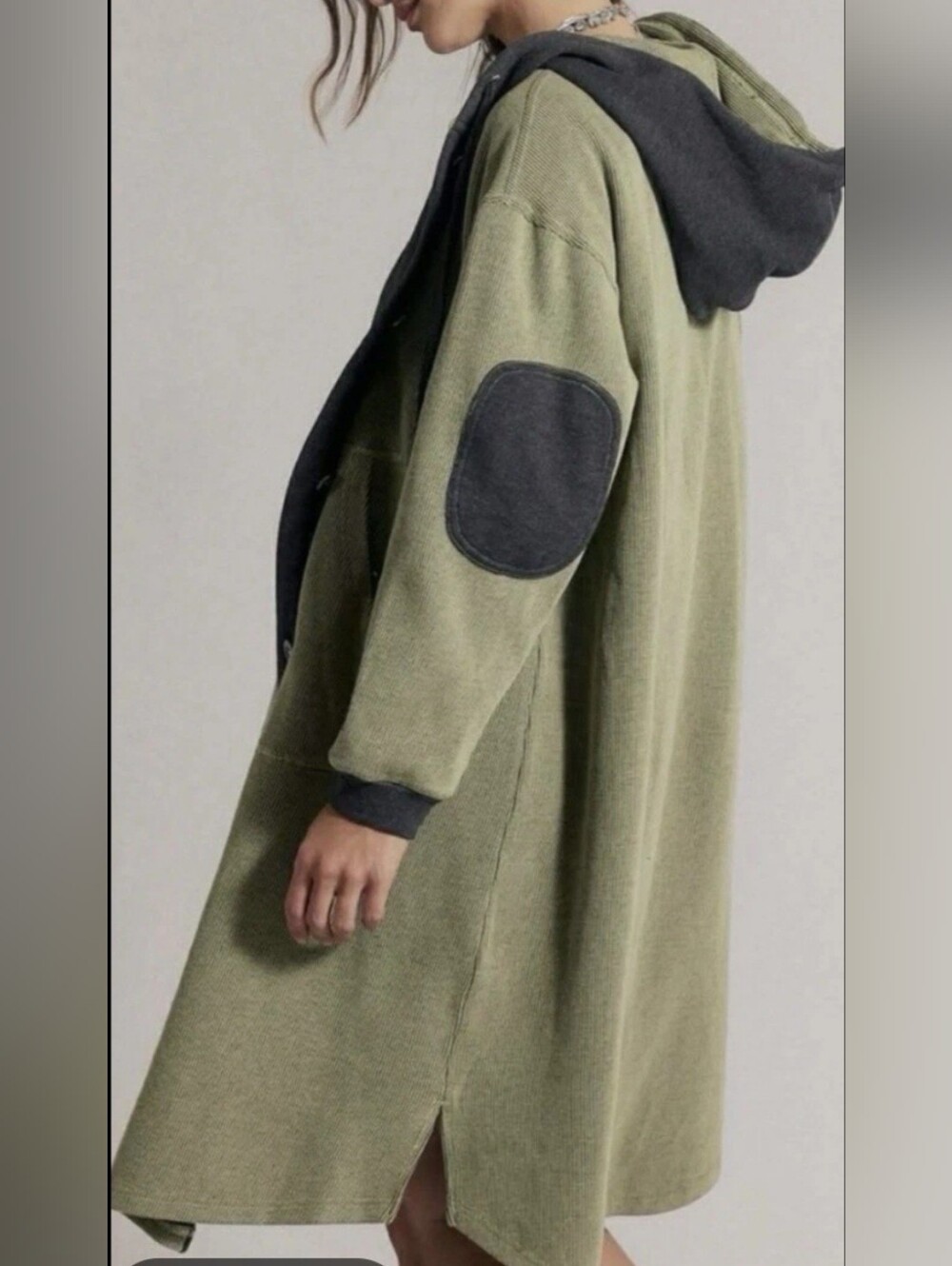 NWT Tomorrow's Sweatshirt Cardigan by Free People Sage Green
